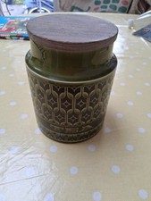 Vintage 1970s Hornsea Heirloom Green Large Jar Cannister Container Storage