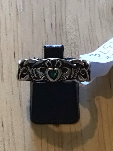 Claddagh ring with green - claddagh,