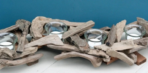 Rustic driftwood tealight - rustic,