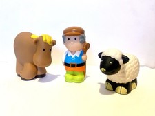 ELC Happyland Farmer with Animals- Horse & Sheep Figure Bundle