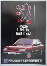 PEUGEOT 309 DIESEL Brochure 1986: GLD, GRD. Spec. 16pgs. Diesel Facts/Myths.