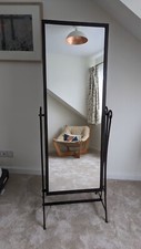 Large cheval freestanding bedroom mirror, black metal, Scandinavian
