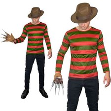  STREET TERROR COSTUME NIGHTMARE DREAM KILLER HAT TOP AND CLAW  FANCY DRESS