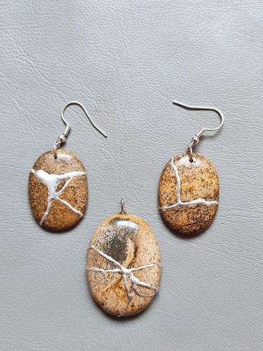 Jasper gemstone kintsugi - gemstone,