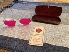 Vintage Shuron Gold Filled Eye Glasses 12k GF Pink Lens Eye Glasses