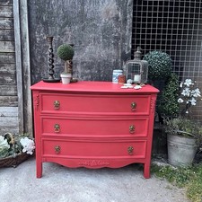 Dramatic Red Hand Painted