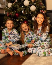Cyberjammies Pyjama Set Modal Unisex Kids Mon tana White Winterscape LAST FEW
