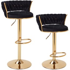 Set of 2 Bar Stools Adjustable
