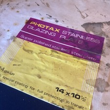 Vintage Photax Stainless Glazing Plate Super Polished 24 Gauge 14x10.5 Inch Size