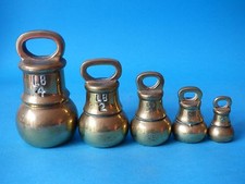 HEAVY SET BRASS BRONZE CAPSTAN BELL WEIGHING SCALES WEIGHTS 7.75LBS #2 FREE UK P