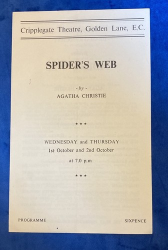 Cripplegate theatre programme - theatre,