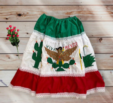MEXICAN TRADITIONAL CAMPESINA EMBROIDERED SKIRT COSTUME NEW GIRLS SIZE 8