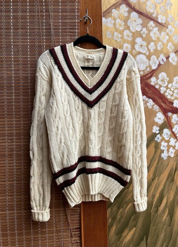 Vintage 50s wool cable knit - 40-50s,