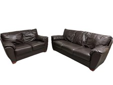 Brown 2 Seater and 3 Seater Leather Sofas From Harvey’s Real Leather