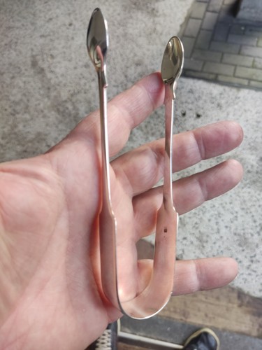 Sterling silver tongs sugar - /,