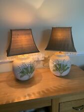 Two Italian Table Lamps With Lily Of The Valley Design