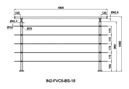 Stainless steel handrail for - stainless,