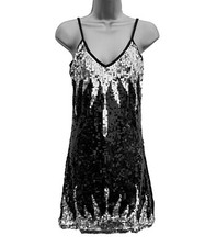 Stunning Black Silver Sequin