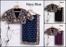 Festival & Party Wear Ethnic Heavy Georgette Saree With Blouse  11-KK