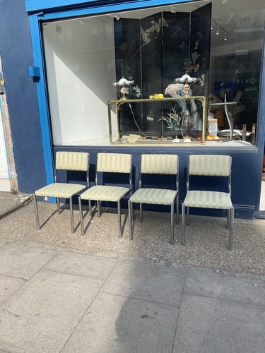 Chrome striped dining - chrome,