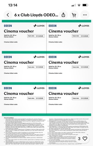 Club lloyds odeon cinema - 6, x