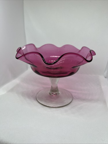 Cranberry glass hand blown - glass,