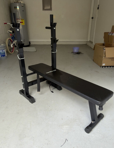 Black steel bench press - steel,