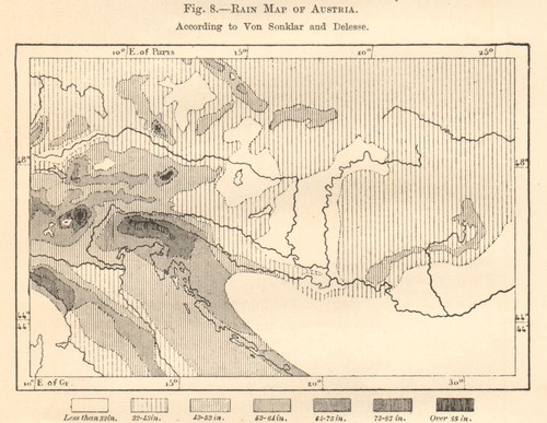 Rain map austria hungary - map, of