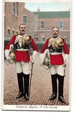 Corporal Majors 1st Life Guards holding helmets Taylor Orthochrome Postcard