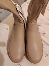 Marks and Spencer Beige Chunky Boots New with Tags Size 6 Vegan Friendly