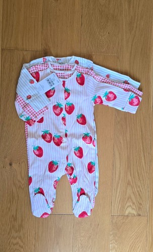 Strawberry sleepsuits - strawberry,
