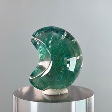 RARE Gem Bicolour Indicolite Tourmaline Moon Carving Cabochon From Namibia