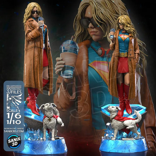 Supergirl scale 3d printed - supergirl,