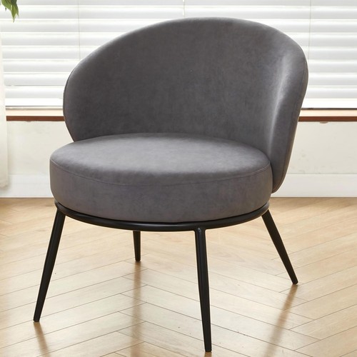 Round velvet accent - velvet, chair