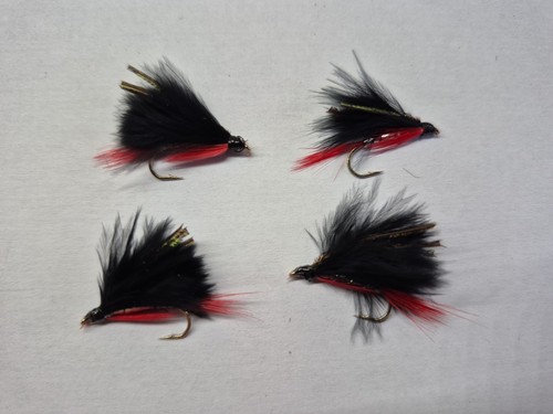 Black marabou red tail lures - black,
