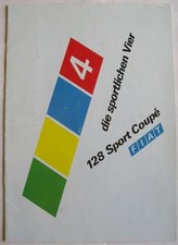 FIAT 128 Sport Coupe Car Sales Brochure Mar 1972 #1 A 100/Marz 72 German text
