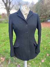 32” 34” Vintage Black Vintage Rosette Wool Hunt Show Jacket Coat Equestrian.