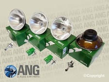 SINGER CHAMOIS, SUNBEAM STILETTO LUCAS 5 3/4" HALOGEN HEADLAMPS & BULBS x 4
