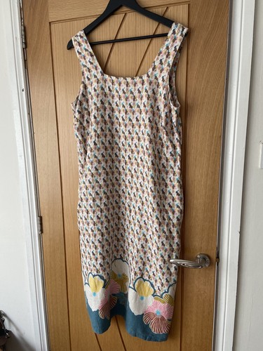 Next linen mix dress - linen, size