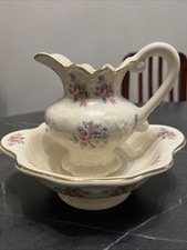 Vintage Washing Bowl And Pitcher Jug Floral Pattern