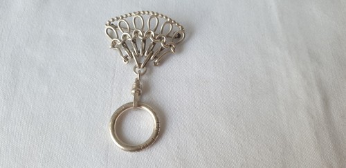 Silver chatelaine brooch - chatelaine,