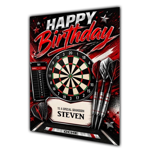 Darts birthday card men - birthday,
