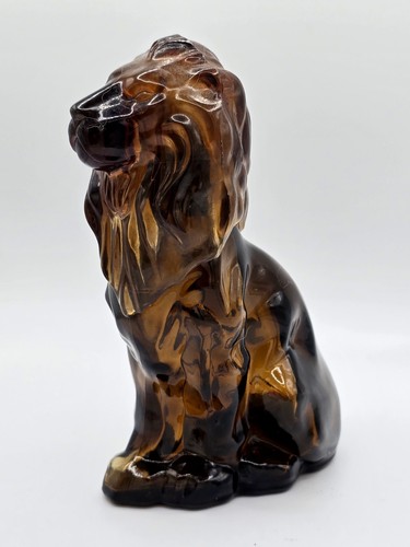 Vintage avon amber glass lion - amber,