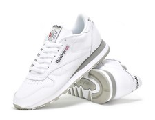 Reebok Classic Leather Unisex Trainers Mens Sizes White/Grey Adults Sneakers