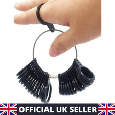 Find Out Your Ring Size - Ring Finger Sizer - Finger Size Gauge - UK/US - Black