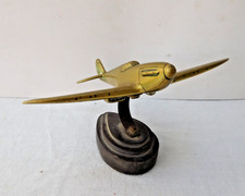 WW2 Original RAF Scratch Built Trench Art Supermarine Spitfire In Brass
