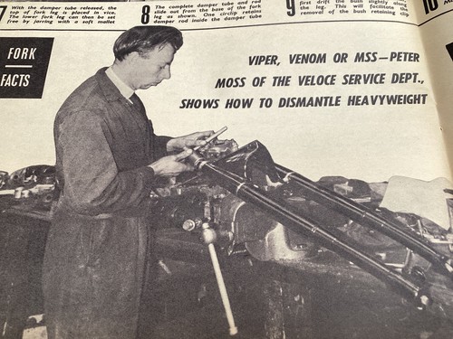 Velocette forks dismantling - forks,