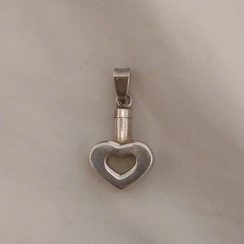 Sterling silver love heart - silver,