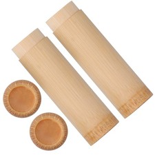 2Pcs EcoFriendly Bamboo Tube Portable Tea Storage Cylinder Mini Round Spices