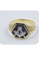 Antique 14ct Gold and enamel Masonic ring, 7.3g